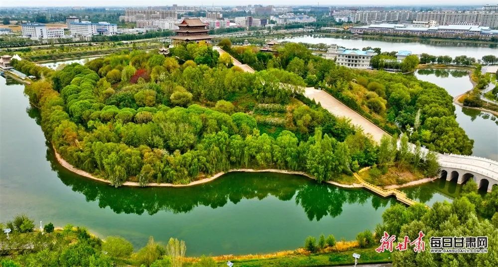 金秋时节,鸟瞰张掖市临泽县,一幅幅绘着水乡之美的画卷跃然眼前。新甘肃·每日甘肃网通讯员 王将 李刚 汪永凡 摄影报道(1) 图片